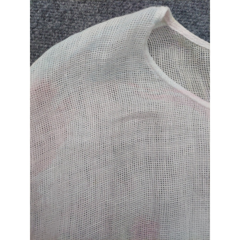 Pure Jill Linen Top Womens M/L Pastel Tie Dye Short Sleeve Light Airy Beach - Picture 5 of 11
